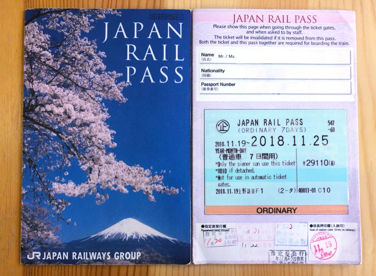 Come si presenta il Japan Rail Pass