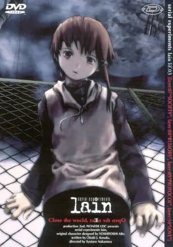 Copertina di Serial Experiments Lain con la protagonista in primo piano.