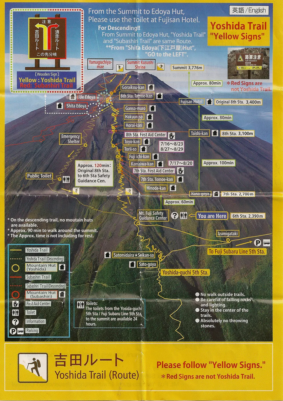 Mappa del sentiero YOSHIDA